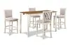 New Classic D3651-60CS-BSQ New Classic D3651-60CS-BSQ Amy - 5 Piece Counter Dining Set (Table With Storage & 4 Chairs) - 2 Tone Bisque