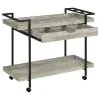 Coaster Fine Furniture 181005 Ventura - 1-Drawer Engineered Wood Bar Cart - Gray Driftwood