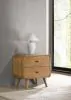 Coaster Fine Furniture 225092 Robyn - 2-Drawer Nightstand Bedside Table - Light Ash