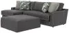 Jackson Furniture Industries 5045/73/75/28-28 Jackson Furniture Industries 5045/73/75/28-28 Minori - Italian Leather 2 Piece Sofa / Chaise With LSF Chaise And Cocktail Ottoman - Steel