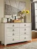 Ashley Furniture B267-31 Willowton - Six Drawer Dresser - Brown / Beige / White