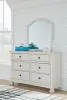Ashley Furniture B742/21/26/53/52S/183/91(2) Ashley Furniture B742/21/26/53/52S/183/91(2) Robbinsdale - 7 Pc. - Dresser, Mirror, Twin Sleigh Storage Bed, 2 Nightstands - Antique White