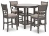 Ashley Furniture D425-223 Wrenning - Drm Counter Table Set (Set of 5) - Gray