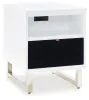 Ashley Furniture T756-7 Gardoni - Chair Side End Table - White / Black