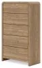 Ashley Furniture PCB1121-46 Gramburg - Five Drawer Chest - Warm Natural Brown