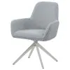 CoasterElevations 110322 Abby - Fabric Upholstered Swivel Dining Arm Chair - Light Gray