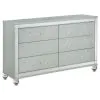 CoasterEssence 223211KW-S5 Gunnison - 5 Piece California King Bedroom Set - Silver Metallic