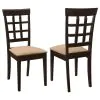 CoasterEveryday 100772 Gabriel - Lattice Back Side Chairs (Set of 2) - Cappuccino