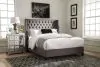 CoasterEssence 301405Q Bancroft - Upholstered Queen Wingback Bed - Gray