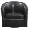 CoasterEssence 902098 Turner - Upholstered Barrel Back Swivel Chair - Dark Brown