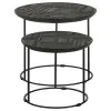 CoasterEssence 935842 Loannis - 2 Piece Round Mango Wood Nesting Table - Matte Black