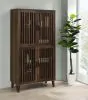 Coaster Fine Furniture 950335 Elouise - 4 Door Engineered Wood Tall Accent Cabinet - Dark Pine