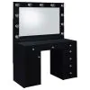 Coaster Fine Furniture 931144 Acena - 7-Drawer Vanity Set With Lighting - Black High Gloss