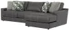 Jackson Furniture Industries 5045/63/76-28 Jackson Furniture Industries 5045/63/76-28 Minori - Italian Leather 2 Piece Sofa / Chaise With RSF Chaise - Steel