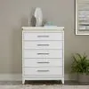 Liberty Furniture 781-BR41 Reflections - 5 Drawer Chest With Lights - Pearl White & Rhinestone