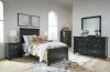 Ashley Furniture B687/31/36/52/53/86/92(2) Ashley Furniture B687/31/36/52/53/86/92(2) Lanolee - 7 Pc. - Dresser, Mirror, Twin Panel Bed, 2 Nightstands - Black