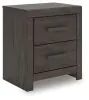Ashley Furniture B3789-92 Prendonea - Two Drawer Night Stand - Charcoal