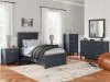 Ashley Furniture B414/21/26/53/52/86 Ashley Furniture B414/21/26/53/52/86 Landocken - 5 Pc. - Dresser, Mirror, Twin Panel Bed - Brown / Blue