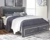 Ashley Furniture B214B11 Ashley Furniture B214B11 Lodanna - King Panel Bed With 2 Storage Drawers - Gray