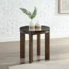 ACME LV06886 Estella - End Table With Natural Marble Top - Black Top & Walnut