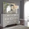 Liberty Furniture 520-BR-KPBDMCN Abbey Park - 5 Piece Bedroom Set (King Panel Bed, Dresser & Mirror, Chest, Nightstand) - Antique White