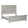 Liberty Furniture 824-BR-OKPB Liberty Furniture 824-BR-OKPB Heartland - King Panel Bed With Antique Tile Panels - Antique White / Tobacco Tops