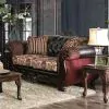 Furniture of America SM6415-LV Quirino - Loveseat - Burgundy / Dark Brown