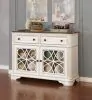 Furniture of America CM3795SV Leslie - Server - White Wash / Walnut