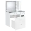 Coaster Fine Furniture 930218B1 Flora - Vanity Top & Stool, Box 1 of 2 - White High Gloss