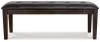 Ashley Furniture D596-00 Haddigan - Large UPH Dining Room Bench - Dark Brown