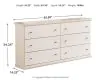 Ashley Furniture B139-31 Bostwick Shoals - Six Drawer Dresser - White
