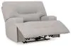 Ashley Furniture 9360582 Acklen Place - Wide Seat Power Recliner - Pewter