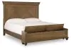 Ashley Furniture PCB782B9 Ashley Furniture PCB782B9 Karallin - California King Panel Storage Bed - Medium Brown