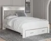 Ashley Furniture B2640B17 Altyra - Queen Panel Bed With Footboard Storage - White