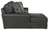 Jackson Furniture Industries 4378/42/75-28 Jackson Furniture Industries 4378/42/75-28 Denali - 2 Piece Italian Leather Match Sofa Chaise With Left Side Facing Chaise - Steel