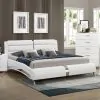 CoasterEssence 300345KE Jeremaine - Upholstered Eastern King Sleigh Bed - White