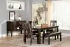 Ashley Furniture D596-00 Haddigan - Large UPH Dining Room Bench - Dark Brown
