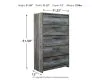 Ashley Furniture B221/46/57/54S/95/B100-13 Ashley Furniture B221/46/57/54S/95/B100-13 Baystorm - 5 Pc. - Chest, Queen Panel Bed with 2 Storage Drawers - Gray