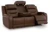 Ashley Furniture PCU1160215A Knightington - Power Reclining Sofa With Audio Seating - Brown