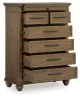 Ashley Furniture PCB782-46 Karallin - Seven Drawer Chest - Medium Brown