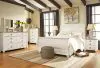 Ashley Furniture B267B4 Ashley Furniture B267B4 Willowton - Queen Sleigh Bed With Faux Plank Design - Whitewash