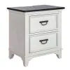 Liberty Furniture 417-BR60 Allyson Park - 2 Drawer Nightstand With Charging Station - Wirebrushed White / Charcoal