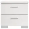CoasterEssence 203500F-S5L Felicity - 5 Piece Upholstered Full Bedroom Set - White High Gloss