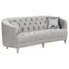 CoasterElevations 508461-S2 Avonlea - 2 Piece Upholstered Sloped Arm Sofa Set Velvet - Pearl Silver
