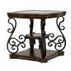 CoasterEssence 702447 Laney - 1-Shelf Glass Top Rectangular End Table - Deep Merlot
