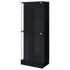 Coaster Fine Furniture 950398 Cabra - 4-Door LED Curio Display Cabinet - Black High Gloss