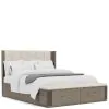 Riverside Furniture 87180-87183-87174 Riverside Furniture 87180-87183-87174 Sariel - King Upholstered Storage Bed - Dark Brown