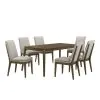 New Classic 40-7185BN-D6C New Classic 40-7185BN-D6C Maggie - Dining Table With 6 Natural Chairs - Dark Brown