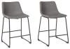 Ashley Furniture D372-824 Ashley Furniture D372-824 Centiar - Upholstered Barstool (Set of 2) - Gray