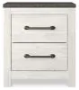 Ashley Furniture B1190-92 Gerridan - Two Drawer Night Stand - White / Gray